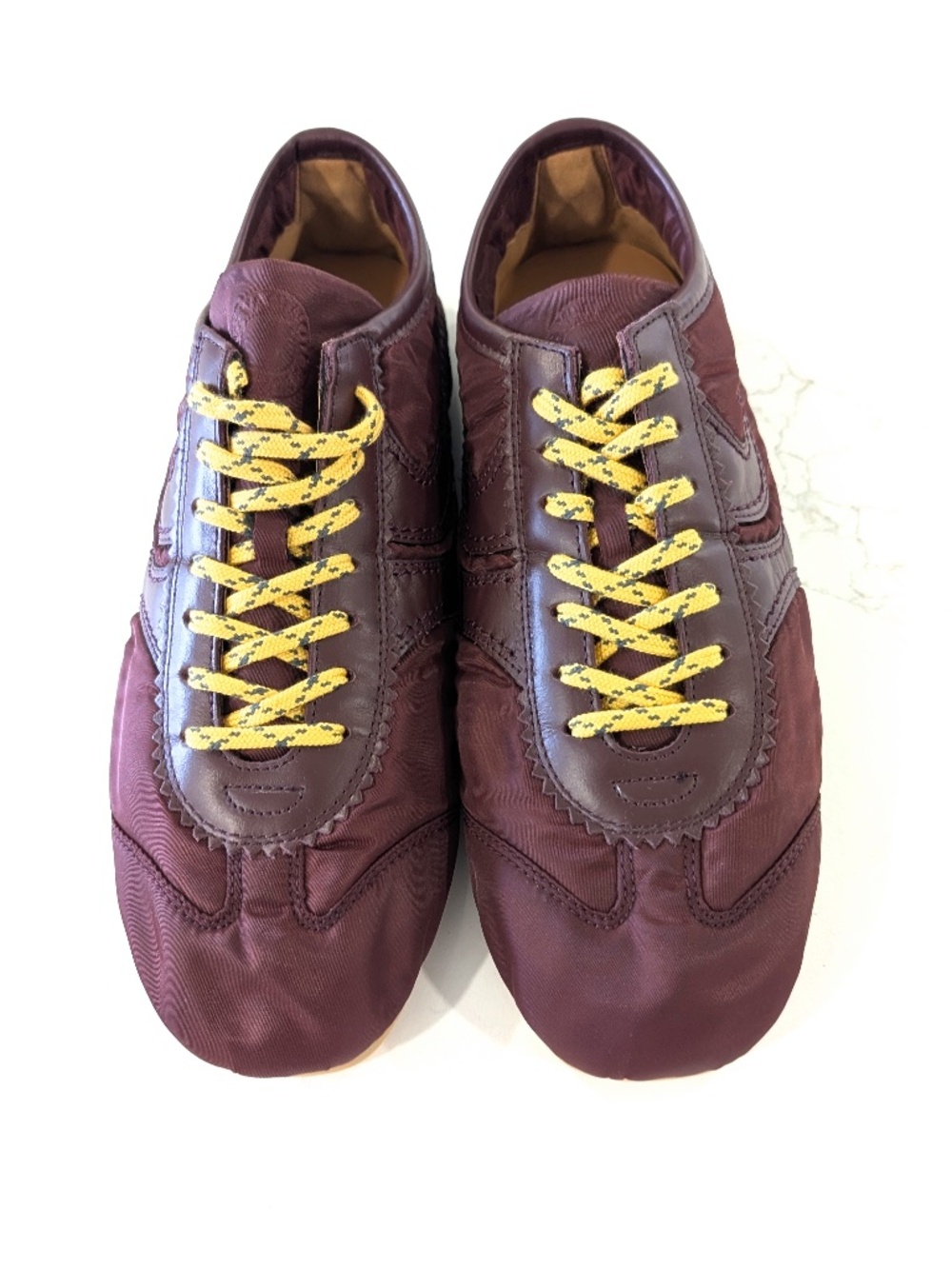 DRIES VAN NOTEN Bordeaux Nylon Sneakers Leather EU 41 US 11 New In Box Luxury